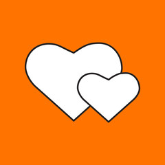 Vector two hearts icon. Eps10