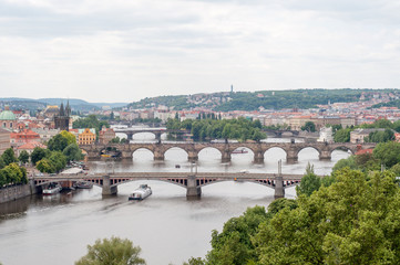 Obraz premium panorama of Moldova river in Prague