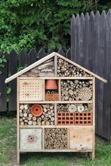 Insect hotel in a garden