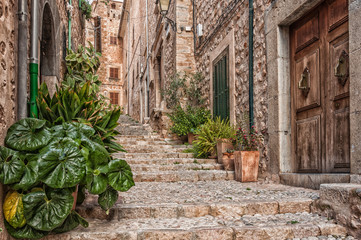 Casa de piedra en Fornalutx, pueblo de Mallorca