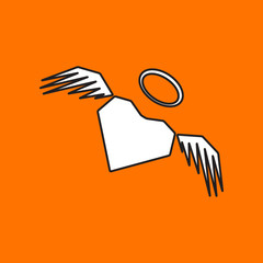 Vector winged heart icon. Eps10