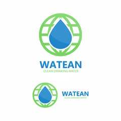 Vector logo combination of water and earth