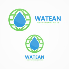 Logo combination of water and earth