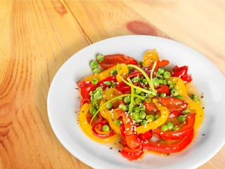 Pepper, salad, food.