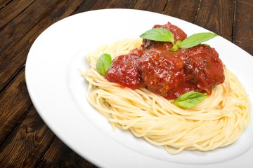 Spaghetti, Pasta, Meatball.