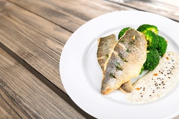 Halibut, fish, fillets.