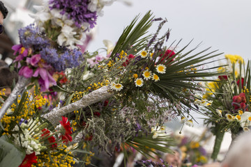 SAO BRAS DE ALPORTEL, PORTUGAL - April, 2015: Traditional religious procession of the flower torches event located in village of Sao Bras de Alportel, Portugal. © Mauro Rodrigues