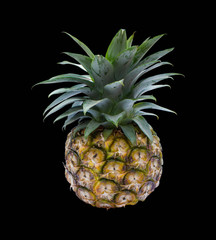 Pineapple isolated on a black background.