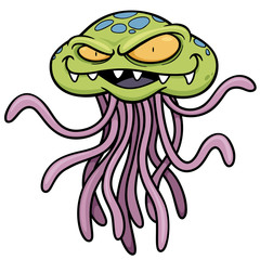 Vector illustration of cartoon Monster