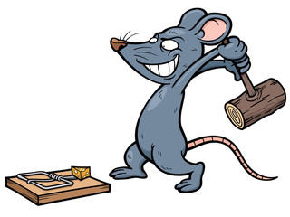 Vector illustration of cartoon rat