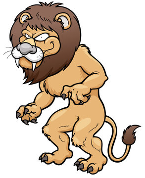 Vector illustration of Cartoon Lion