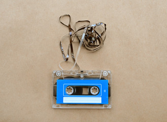 Audio cassette tape with subtracted out tape