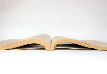 Open book isolated on white background