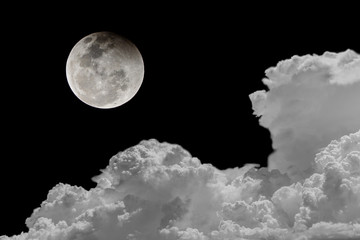 Obraz na płótnie Canvas Backgrounds night sky of the full moon.