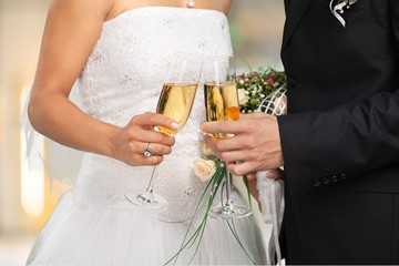 Wedding, Bride, Champagne.