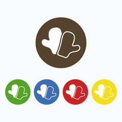 Simple icon oven mitts.