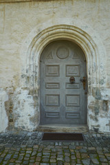 romanische Eingangstür zum Dom im Schloß Moritzburg Zeitz, Bur