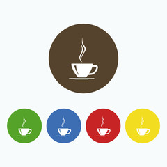 Simple icons cup of hot drink.