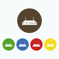 Simple icon Wireless Router with the antenna.