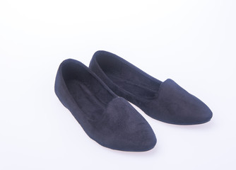 shoe. black colour fashion woman shoes on a background.