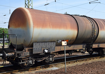 Fototapeta na wymiar Oil tank railway carriage