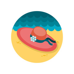 Beach hat flat icon