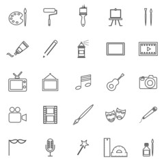 Art line icons on white background
