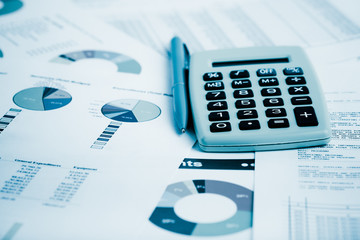 Stock market graphs and charts