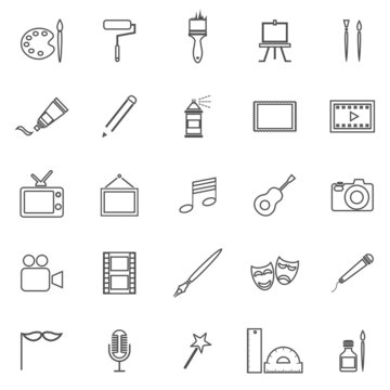 Art line icons on white background