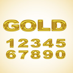 Numbers stylized gold