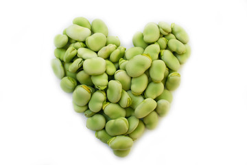 fave fresche a forma di cuore
