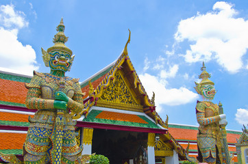 Fototapeta premium Giant at Emerald Buddha temple, Bangkok, Thailand.