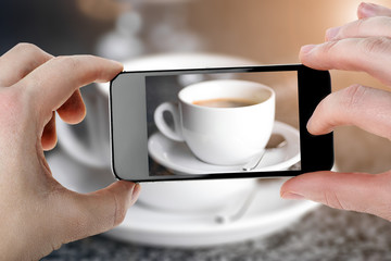 Coffee photos on the smartphone