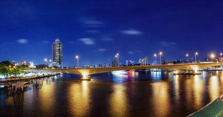 Fototapeta na wymiar Panorama , Bangkok cityscape at night time