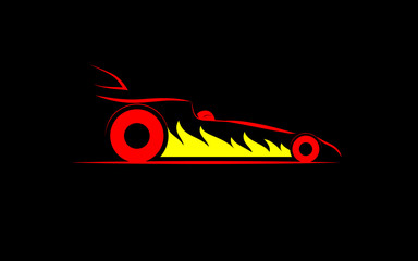 stylized drag racing car