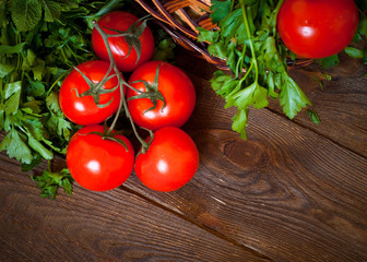 Fresh greens and tomatoes
