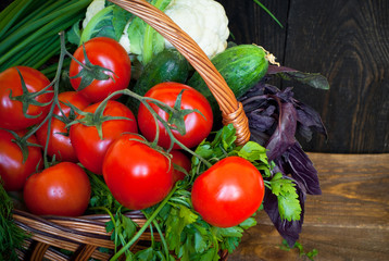 Fresh vegetables in the basket