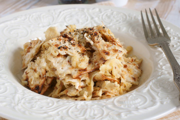 Matzo Brei a savoury snack made with matzo crackers and eggs