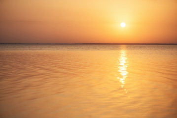 Fototapeta na wymiar Seascape during sundown. Beautiful natural composition