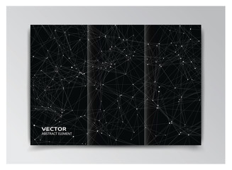 Black template of booklet with abstract white elements