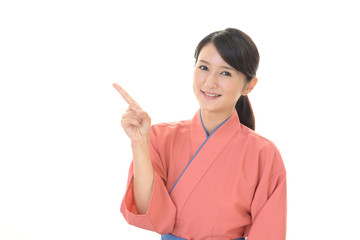 笑顔のウエイトレス