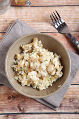 Delicious rice with mushrooms
