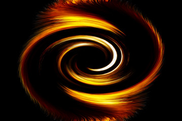 Abstract fiery circle on a black background