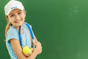 Zelfklevend Fotobehang Tennis - beautiful young girl tennis player © Gorilla