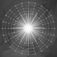 Wireframe Polygonal Element. Abstract Background with Diamonds