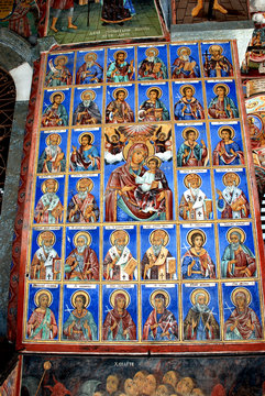 Frescoes of the Orthodox Church. Rila Monastery Bulgaria 