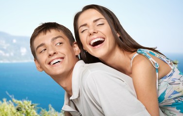 Obraz premium Couple, Beach, Summer.