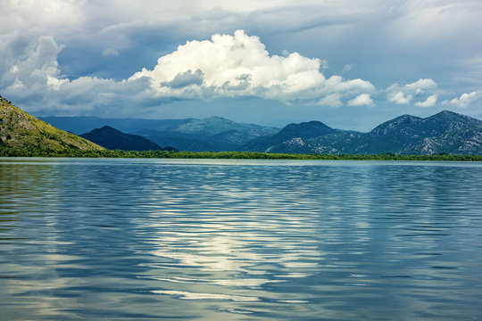 Skadar lake evening landscape, Montenegro