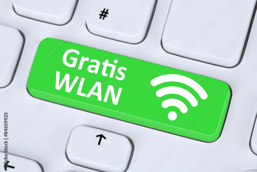 Wall mural gratis wlan oder wifi hotspot verbindung internet computer