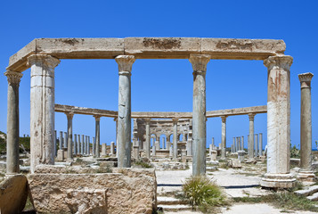 Libya,archaeological site of Leptis Magna,the market